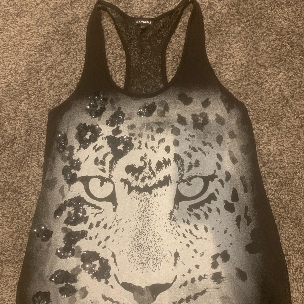 Express Black Tank (lace back)